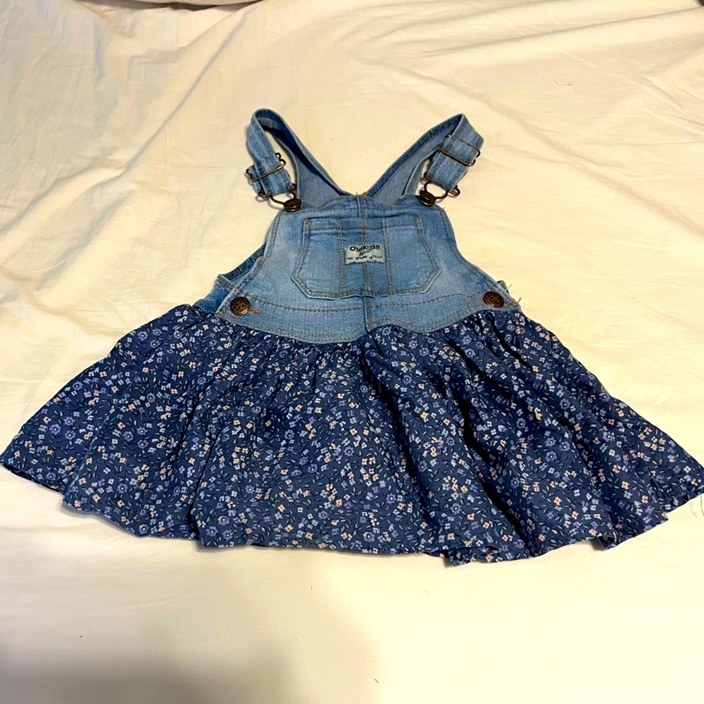 OshKosh B’gosh VestBak floral overall dress